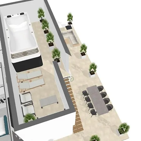 Apartman Cs Skyline Rooftop De Nage