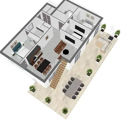 Cs Skyline Rooftop De Nage Apartman